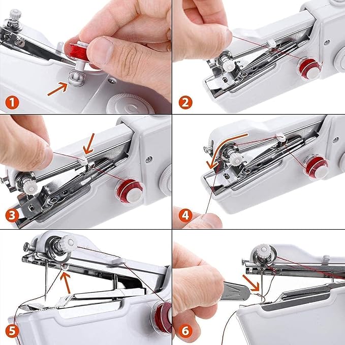 Electric Handy Stitch Mini Hand Sewing Machine Stapler Style Mini Machine Home Tailoring Silai Machine Emergency Stitching Handheld Sewing Machine For Emergency Stitching